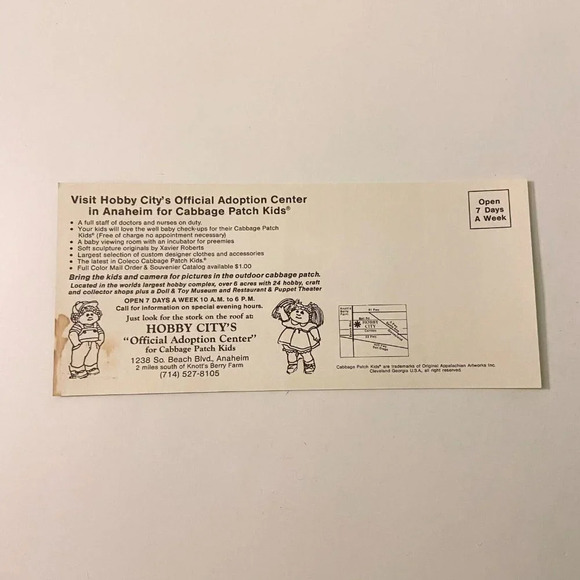Vintage Cabbage Patch Kids Hobby City Knotts Berry Farm Brochures Pamphlets - Picture 4 of 11